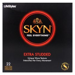 Lifestyles Skyn Extra Studded - 22 Pack Sex Toy Lifestyles Skyn Extra Studded - 22 Pack Sex Toy