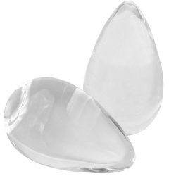 Crystal Premium Glass - Large Kegel Eggs - Clear Sex Toy Crystal Premium Glass - Large Kegel Eggs - Clear Sex Toy
