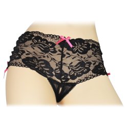 Lovelife: Crotchless Lace Side-Tie Boyleg - M/L Sex Toy Lovelife: Crotchless Lace Side-Tie Boyleg - M/L Sex Toy