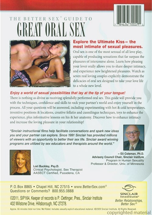 Better Sex Guide To Great Oral Sex The 2009 Adult Dvd