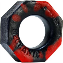 Mechanic Cockring - Red And Black Sex Toy Mechanic Cockring - Red And Black Sex Toy
