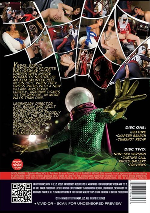 Back cover of Spider-Man XXX 2: An Axel Braun Parody