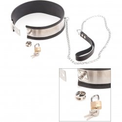 Rapture: Steel Band Leashed Collar - Small Sex Toy Rapture: Steel Band Leashed Collar - Small Sex Toy