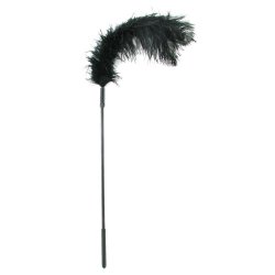 Body Tickler Ostrich Feather Tickler - Black Sex Toy Body Tickler Ostrich Feather Tickler - Black Sex Toy
