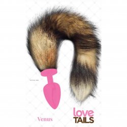 Love Tails: Venus Pink Plug with Long Brown Tail - Large Sex Toy Love Tails: Venus Pink Plug with Long Brown Tail - Large Sex Toy