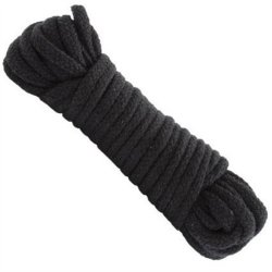 Japanese Style Bondage Rope Cotton - Black - 32 Feet Sex Toy Japanese Style Bondage Rope Cotton - Black - 32 Feet Sex Toy