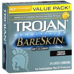 Trojan Sensitivity Bareskin Condoms - 24-Pack Sex Toy Trojan Sensitivity Bareskin Condoms - 24-Pack Sex Toy