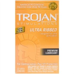 Trojan Ultra Ribbed Lubricant - 12 Pack Sex Toy Trojan Ultra Ribbed Lubricant - 12 Pack Sex Toy