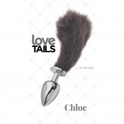 Love Tails: Chloe Silver Plug with Short Black Tail - Small Sex Toy Love Tails: Chloe Silver Plug with Short Black Tail - Small Sex Toy