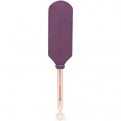 Fifty Shades Freed: Cherished Collection Leather & Suede Paddle With Gold and Purple Handle Sex Toy Fifty Shades Freed: Cherished Collection Leather & Suede Paddle With Gold and Purple Handle Sex Toy