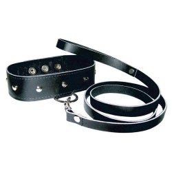 Sportsheets: Leather Leash And Collar - Black Sex Toy Sportsheets: Leather Leash And Collar - Black Sex Toy
