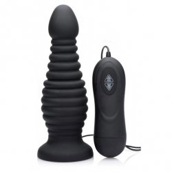Auto Thruster Vibrating Silicone Anal Plug - Black Sex Toy Auto Thruster Vibrating Silicone Anal Plug - Black Sex Toy