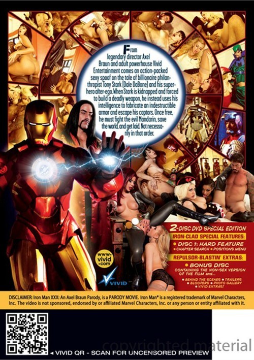 Back cover of Iron Man XXX: An Axel Braun Parody