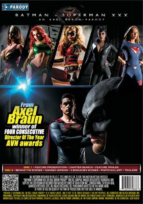 Back cover of Batman Vs. Superman XXX: An Axel Braun Parody