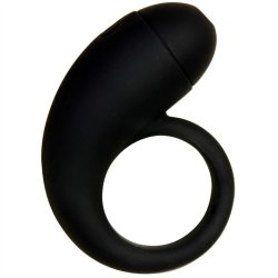 Velvet Plush: S Ring Rechargeable Silicone Cock Ring - Black Sex Toy Velvet Plush: S Ring Rechargeable Silicone Cock Ring - Black Sex Toy