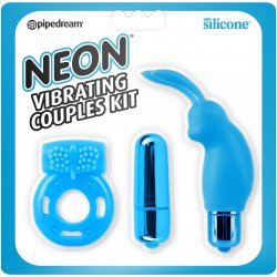 Neon Vibrating Couples Kit - Blue Sex Toy Neon Vibrating Couples Kit - Blue Sex Toy