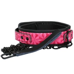 Sinful Collar & Leash - Pink Sex Toy Sinful Collar & Leash - Pink Sex Toy